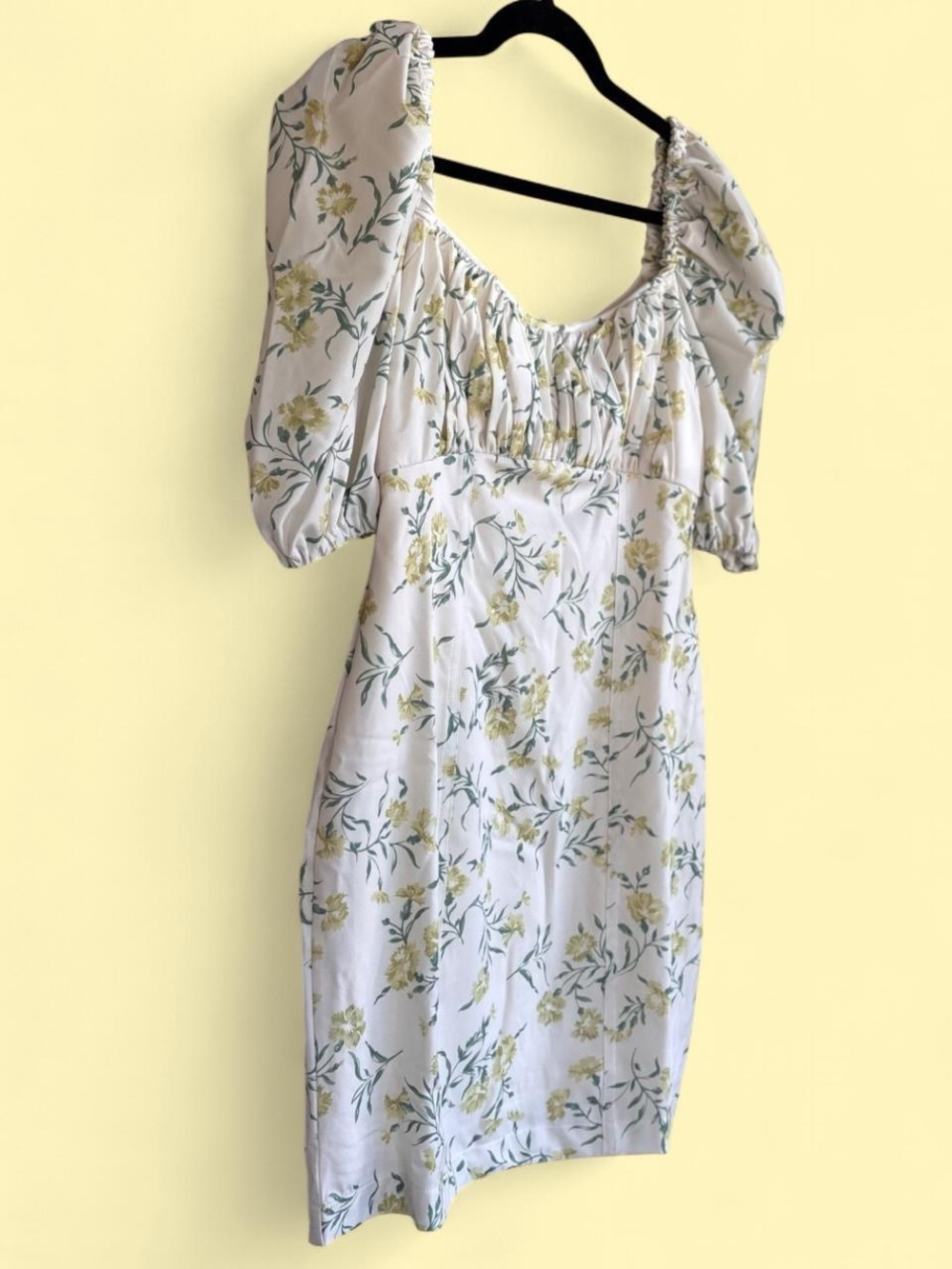 Lea & Viola White Dress with Yellow Floral Print
